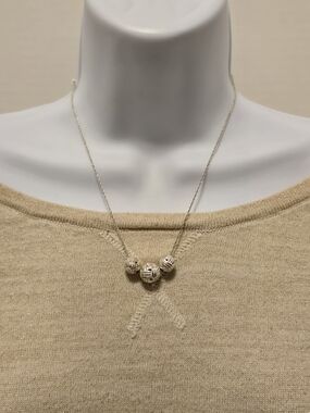 Brighton Silver Triple "Forever Knots" Bead Necklace